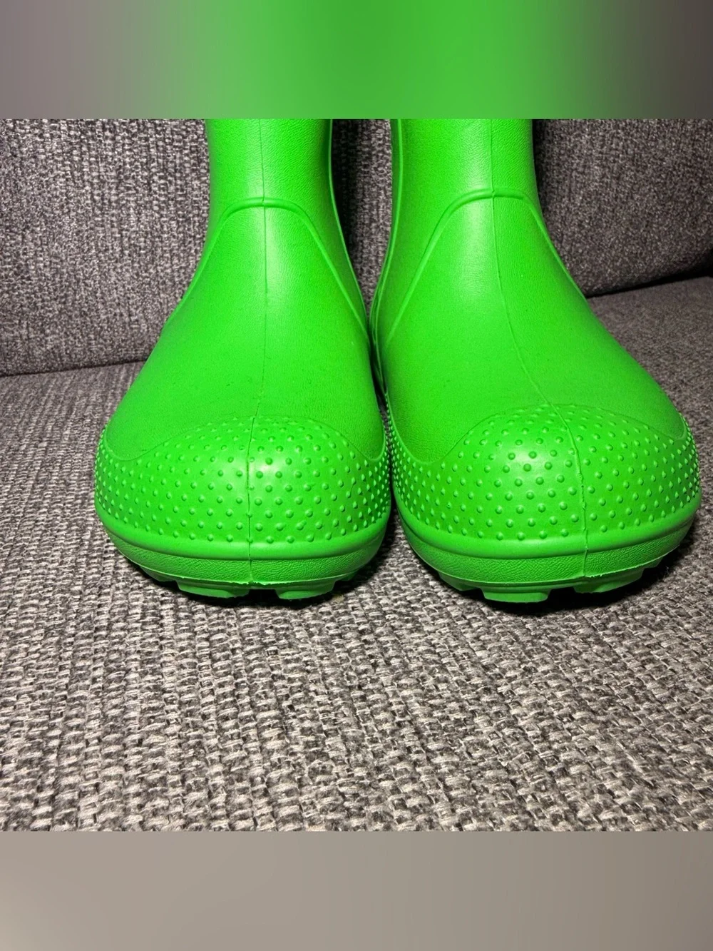 NEW- Crocs Kids' Handle It Rain Boots green reflective light weight size C13